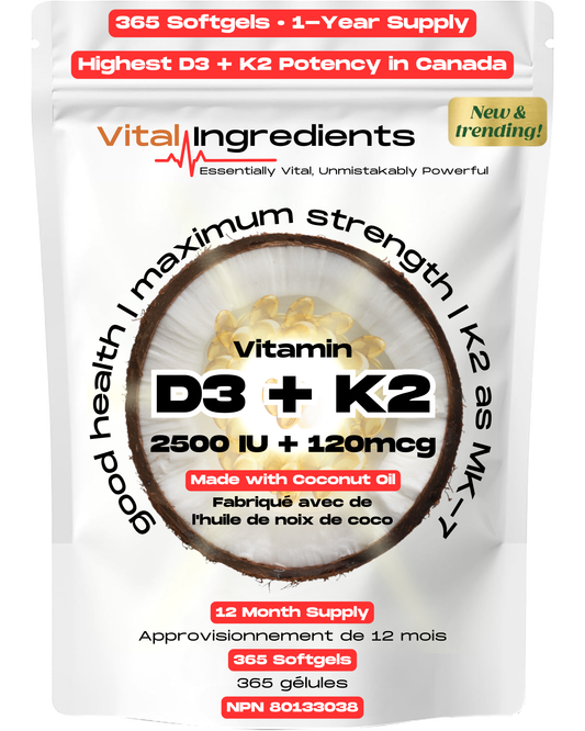Vital Ingredients Vitamin D3 K2 Softgels